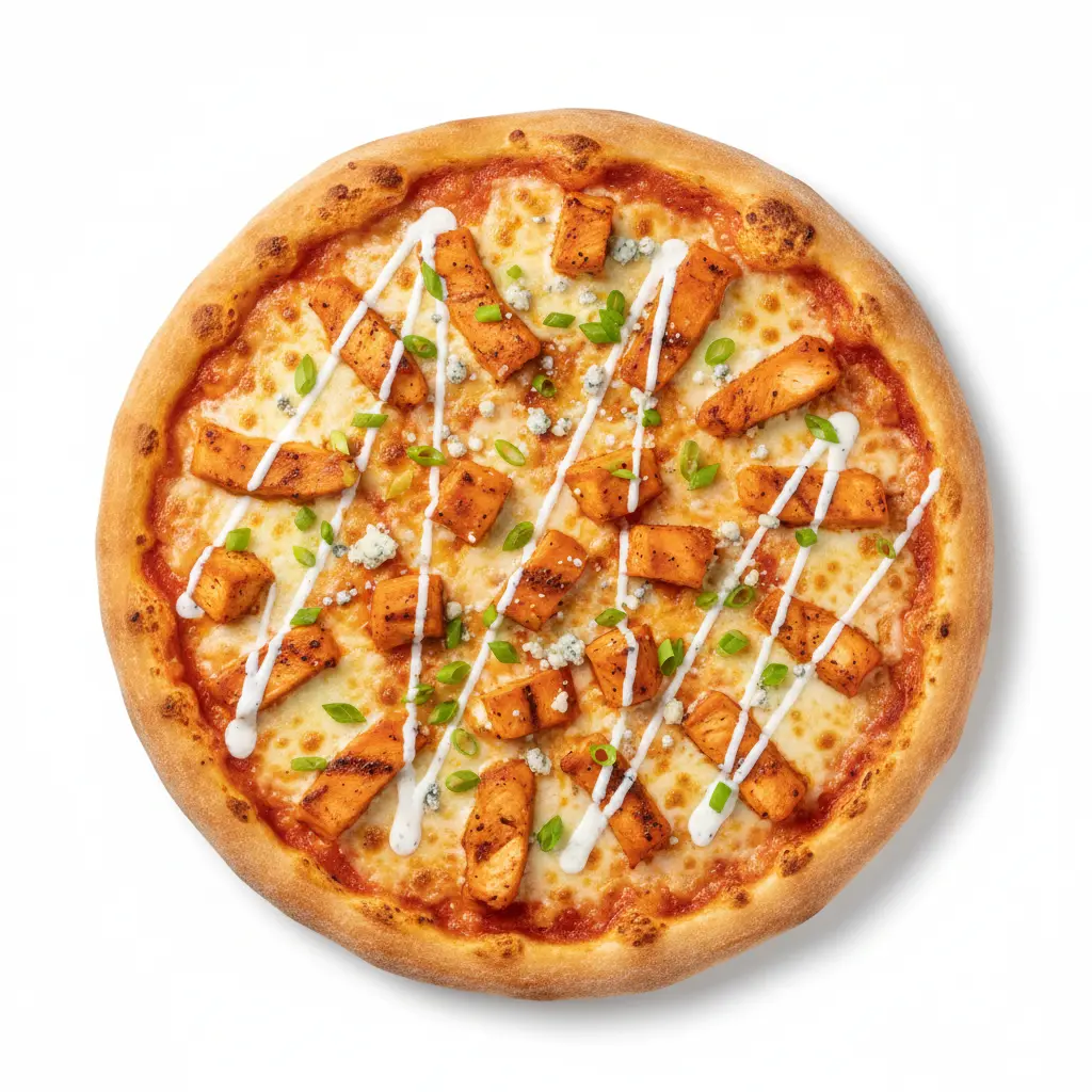 Buffalo Chicken Pizza - Signature fusion pizza at Black Olives Winnipeg